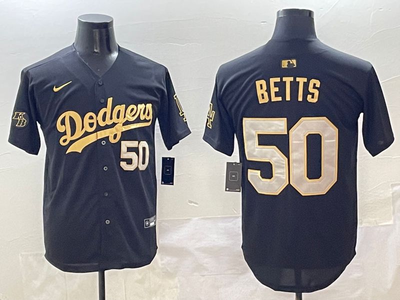 Men Los Angeles Dodgers #50 Betts Black Gold Nike 2025 MLB Jersey style 4264->los angeles dodgers->MLB Jersey